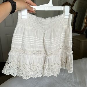 LoveShackFancy Jimena Skirt Ivory